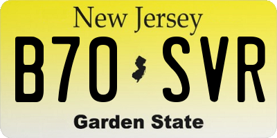 NJ license plate B70SVR