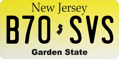NJ license plate B70SVS