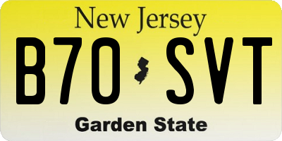 NJ license plate B70SVT