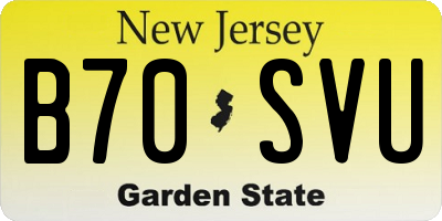 NJ license plate B70SVU