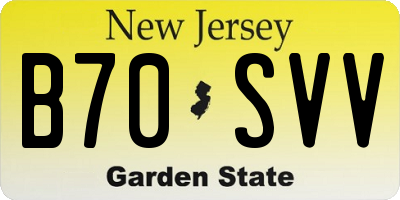 NJ license plate B70SVV