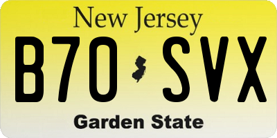 NJ license plate B70SVX