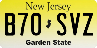NJ license plate B70SVZ
