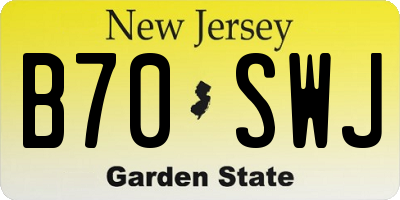NJ license plate B70SWJ