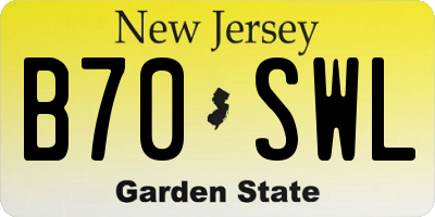 NJ license plate B70SWL