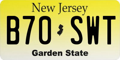 NJ license plate B70SWT
