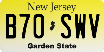 NJ license plate B70SWV
