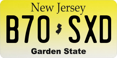 NJ license plate B70SXD