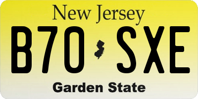 NJ license plate B70SXE