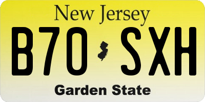 NJ license plate B70SXH