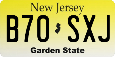 NJ license plate B70SXJ