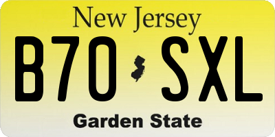 NJ license plate B70SXL