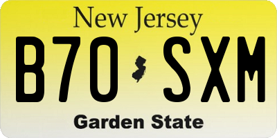 NJ license plate B70SXM