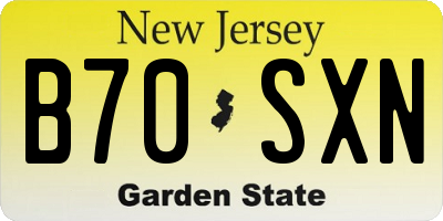NJ license plate B70SXN