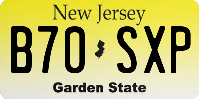 NJ license plate B70SXP