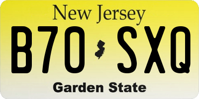 NJ license plate B70SXQ