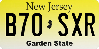 NJ license plate B70SXR