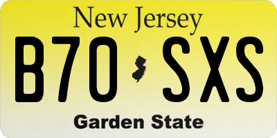 NJ license plate B70SXS