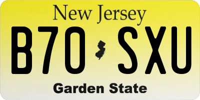 NJ license plate B70SXU