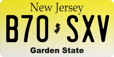 NJ license plate B70SXV
