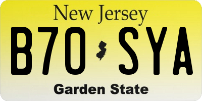NJ license plate B70SYA