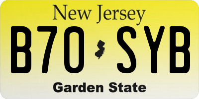 NJ license plate B70SYB