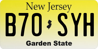 NJ license plate B70SYH