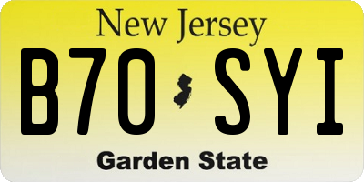 NJ license plate B70SYI