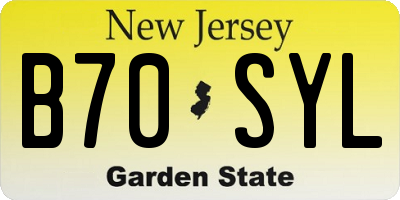 NJ license plate B70SYL