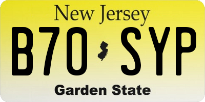 NJ license plate B70SYP