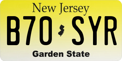 NJ license plate B70SYR
