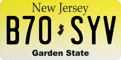 NJ license plate B70SYV