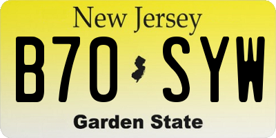NJ license plate B70SYW