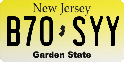 NJ license plate B70SYY