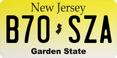 NJ license plate B70SZA