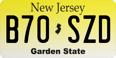 NJ license plate B70SZD