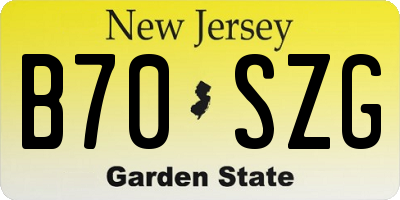 NJ license plate B70SZG