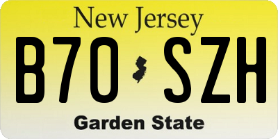 NJ license plate B70SZH