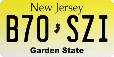 NJ license plate B70SZI