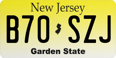 NJ license plate B70SZJ