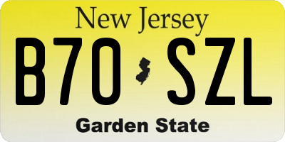 NJ license plate B70SZL
