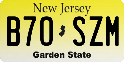 NJ license plate B70SZM