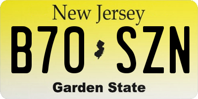 NJ license plate B70SZN