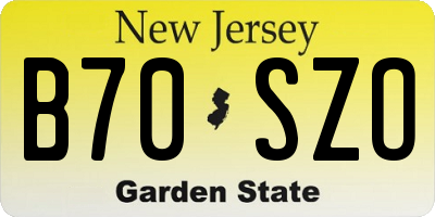 NJ license plate B70SZO