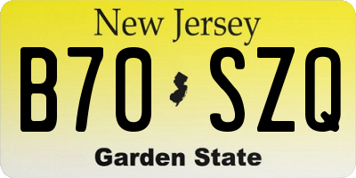 NJ license plate B70SZQ