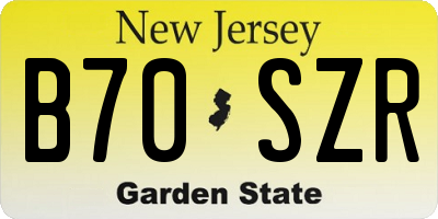 NJ license plate B70SZR