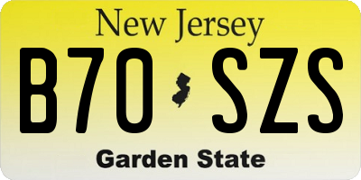 NJ license plate B70SZS