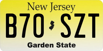NJ license plate B70SZT