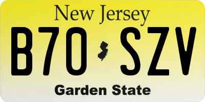 NJ license plate B70SZV