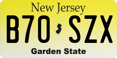 NJ license plate B70SZX
